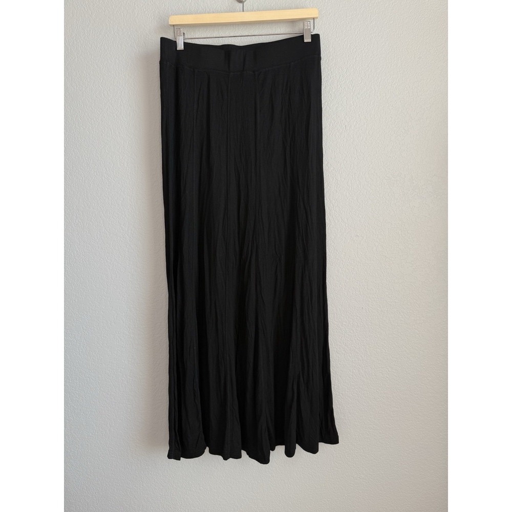 Umgee Maxi Skirt Size XL Pull On Black Jersey Boho Flowy Lightweight Casual - Picture 5 of 7
